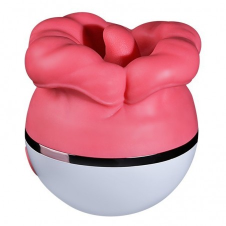 Stimulateur Avec Langue Vibrante et Aspirante - Big Mouth Rouge - Rechargeable - 8 cm / Ø 7 cm - My Play Toys
