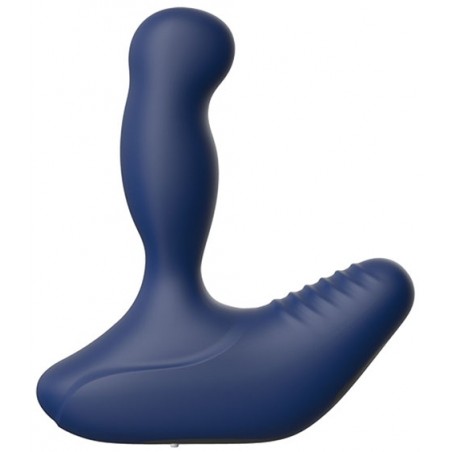 Stimulateur de Prostate Rotatif - Revo Bleu - Ondulé - Base Striée - Etanche - Rechargeable - 10 cm / Ø 3,3 cm - Nexus