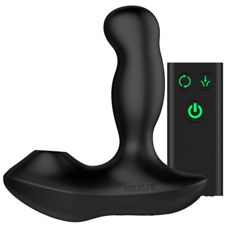 Plug Anal Revo Air Noir Télécommandé Et Rotatif - Stimulateur A Ondes Pulsées - Etanche - USB - 10 cm / Ø 3,4 cm - Nexus