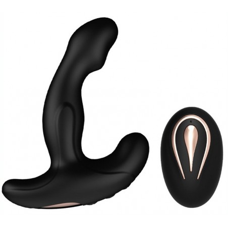 Stimulateur De Prostate - Dick Head Noir - Télécommandé - Waterproof - Rechargeable - 12 cm / Ø 3,8 cm - Generique