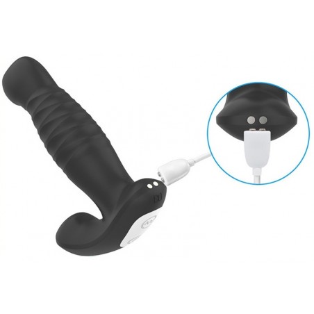 Stimulateur De Prostate Va-Et-Vient - Thrusty Noir - Télécommandé - Waterproof - Rechargeable - 13 cm / Ø 3,3 cm - Generique