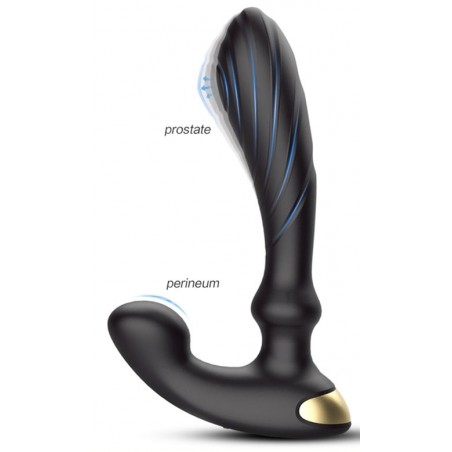 Stimulateur De Prostate Strié A Tapotement - Raper Up Noir - Waterproof - Rechargeable - 12 cm / Ø 3 cm - Generique