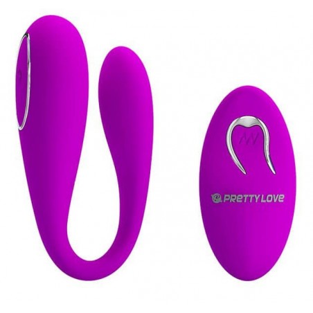 Vibromasseur Pour Couple - Algernon Violet - Télécommandé - Rechargeable - Waterproof - 9,6 cm / Ø 2,7 cm - Pretty Love