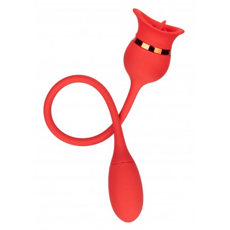 Stimulateur Clitoridien a Air Pulsé Et Vibromasseur - Casanova Rouge - Etanche - Rechargeable - 7,5 m / Ø 3,5 cm - Calexotics