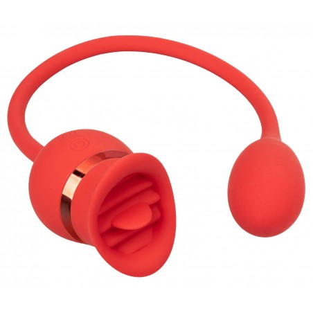 Stimulateur Clitoridien a Air Pulsé Et Vibromasseur - Casanova Rouge - Etanche - Rechargeable - 7,5 m / Ø 3,5 cm - Calexotics