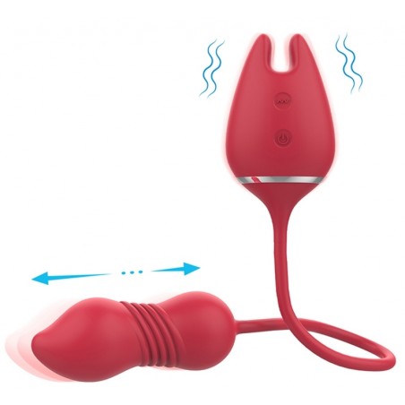 Stimulateur Clitoridien / Vibromasseur Va-Et-Vient - Wonder Lady Rouge - Waterproof - USB - 8,5 cm / Ø 3,5 cm - My Play Toys