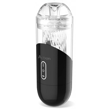 Masturbateur Automatique - Vibrations Et Succions - Einar Noir - Rechargeable - 26 cm / Ø 8,5 cm - Action