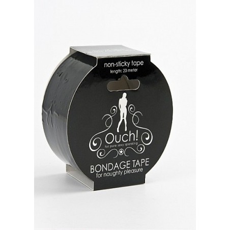 Rouleau Body Bondage Noir - Adhésif - 20 m de longueur / 5 cm - Ouch