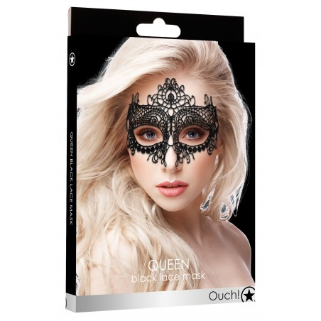 Masque en dentelle Vénitien Queen Lace - Noir - Structure Rigide - Nœud En Satin - Ouch