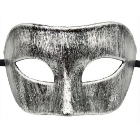 Masque Unisexe Cassy - Argenté - Structure Rigide - Nœud En Tissu Satiné - 9 cm / 18 cm - Kinkharness
