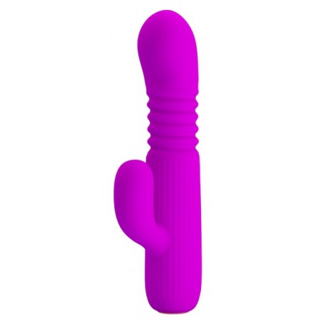 Rabbit Va-Et-Vient - Leopold Violet - Compact - Waterproof - Rechargeable - 11 cm / Ø 3 cm - Pretty Love