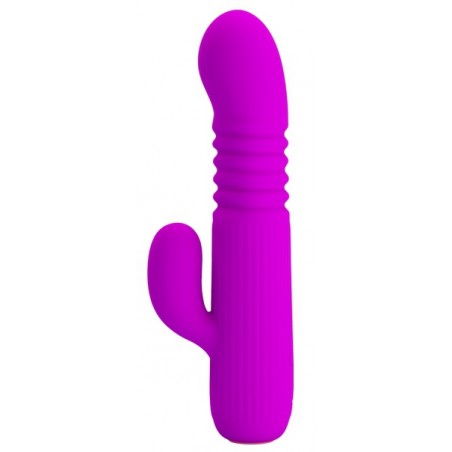 Rabbit Va-Et-Vient - Leopold Violet - Compact - Waterproof - Rechargeable - 11 cm / Ø 3 cm - Pretty Love