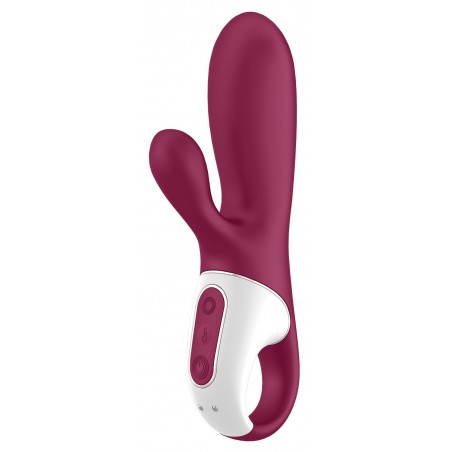 Rabbit Chauffant - Hot Bunny Cerise - Connecté - Waterproof - Rechargeable - 17 cm / Ø 3,5 cm - Satisfyer