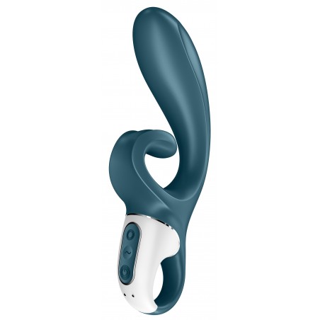 Rabbit Connecté - Hug Me Bleu - Rechargeable - Waterproof - 21 cm / Ø 4 cm - Satisfyer
