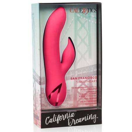 Rabbit De Luxe - San Francisco Sweetheart Corail - Waterproof - Rechargeable - 11 cm / Ø 3,5 cm - California Dreaming