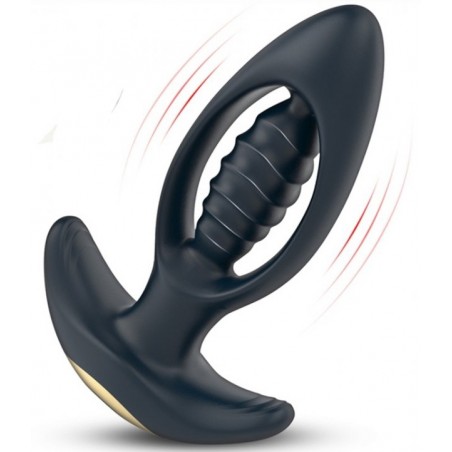 Plug Anal Vibrant - Pile Driver Noir - Waterproof - Rechargeable - 10 cm / Ø 4,3 cm - Generique