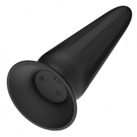 Plug Anal Vibrant - Cony Noir - Base Ventouse - Télécommandé - Rechargeable - Waterproof - 10 Cm / Ø 3,5 Cm - Generique