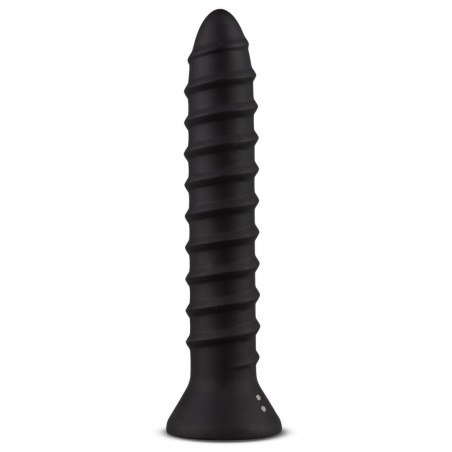 Plug Anal Vibrant - Screwed Large Noir - Forme De Vis - Waterproof - Rechargeable - 18 cm / Ø 3,3 cm - Easy Toys