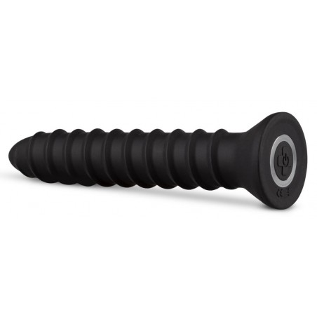 Plug Anal Vibrant - Screwed Large Noir - Forme De Vis - Waterproof - Rechargeable - 18 cm / Ø 3,3 cm - Easy Toys