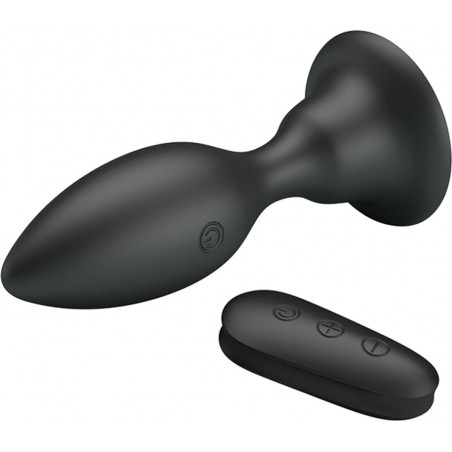 Plug Anal Vibrant - Mr Play Noir - Conique - Télécommandé - Waterproof - Rechargeable - 11 cm / Ø 3,4 cm
