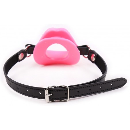 Ecarteur Bouche Ouverte Rose - Forme de Lèvres - TPE Souple - Sangle Réglable - Ø 4 Cm - Kiotos