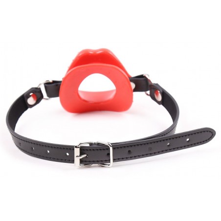 Ecarteur Bouche Ouverte Rouge - Forme de Lèvres - TPE Souple - Sangle Réglable - Ø 4 Cm - Kiotos