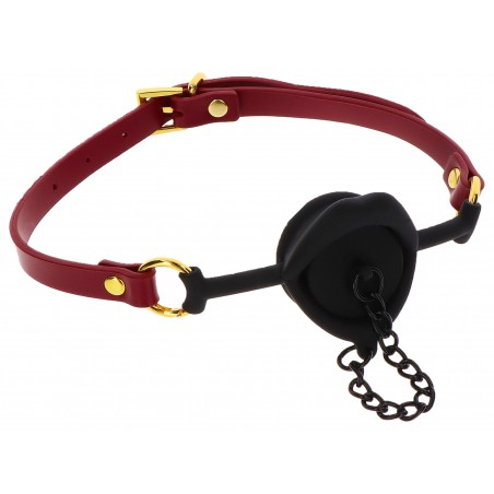Bâillon Kinky Gag - Bouche Ouverte - Bouchon A Chaine - Sangle Ajustable Rouge - Ø 4 cm - Taboom
