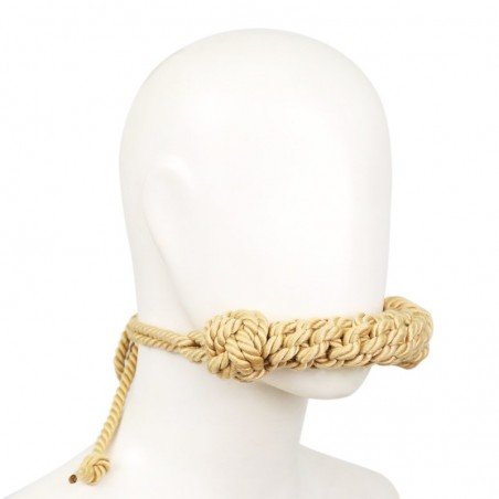 Bâillon Cordage Hemp Gag - Barre De 12cm - Polyester - Serrage A l'Arrière - SM Fantasy