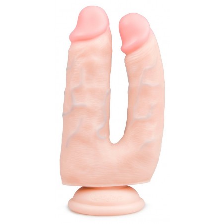 Double Gode A Ventouse - Vaginal Et Anal - Couleur Chair - 15,2 Cm Et 13 Cm / Ø  3 Cm Et 3,8 Cm - Easytoys