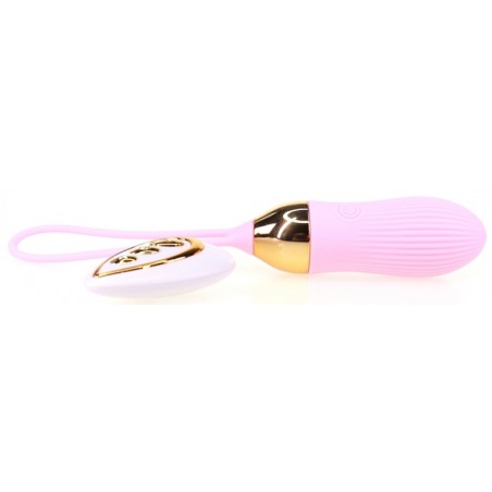 Œuf Vibrant - Stripe Sex - Rose - Strié - Télécommandé - Rechargeable - Silicone doux - 8,5 cm / Ø 3 cm - Generique