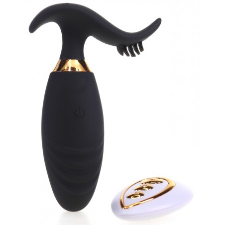 Œuf Vibrant Et Stimulateur Clitoridien - Wavy Sex Noir - Télécommandé - Rechargeable - 8,5 cm / Ø 3 cm - Generique