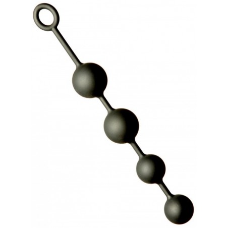 Chapelet Anal - XL Duo - 4 Boules En Silicone Noir Souple - 35 Cm / Ø 5 Cm Et 6 Cm - Generique