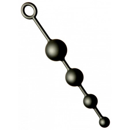 Chapelet Anal - Quat - 4 Boules En Silicone Noir Souple - 35 cm / Ø 3 Cm- 4 Cm-5 Cm-6 Cm - Generique