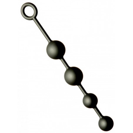 Chapelet Anal - Duo - 4 Boules En Silicone Noir Souple - 35 cm / Ø 4 Cm Et 5 Cm - Generique