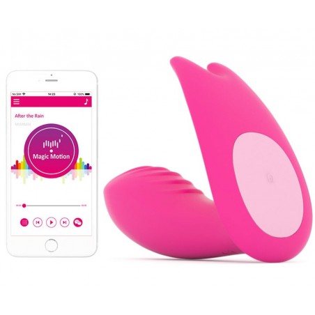 Œuf Vibrant Et Stimulateur Clitoridien Eidolon - Connecté - Waterproof - Rechargeable - 7,5 cm / Ø 3 cm - Fuchsia - Magic Motion