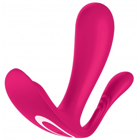 Œuf Vibrant 3 En 1 Top Secret + - Vaginal /Clitoridien /Anal - Connecté - Etanche - USB - 8,5 cm / Ø 3 cm - Fuchsia - Satisfyer