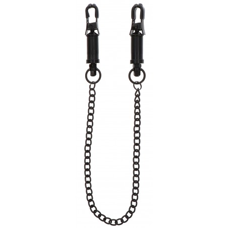 Pince A Tétons Heavy Duty De 8 Cm - Avec Barres De Serrage - Chaîne De 28 Cm - Métal Noir - Taboom