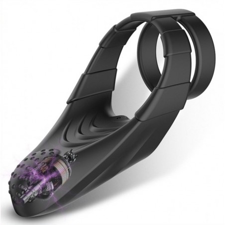 Double Cockring + Stimulateur De Périnée Vibrant - Dual Vibe Noir - Waterproof - USB - 11,5 Cm / Ø 3,5 Cm Et 4,5 Cm - Generique