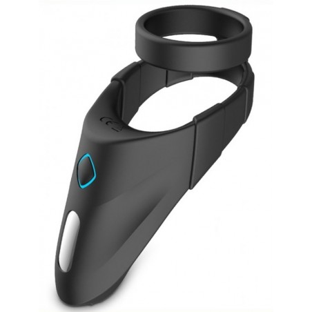Double Cockring + Stimulateur De Périnée Vibrant - Dual Vibe Noir - Waterproof - USB - 11,5 Cm / Ø 3,5 Cm Et 4,5 Cm - Generique