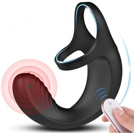 Cockring Et Ball Ring + Stimulateur De Périnée Vibrant Gorman - Télécommandé - Waterproof - Rechargeable - Ø 3,5 Cm - Generique