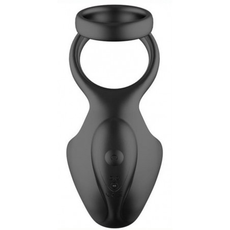 Double Cockring + Stimulateur De Périnée Vibrant Delight - Télécommandé - Etanche - USB - 12 Cm / Ø 3,3 Cm Et 4 Cm - Generique