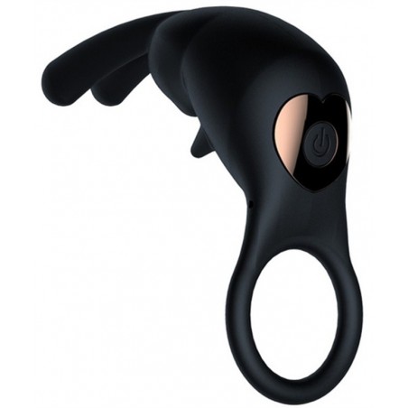 Cockring Vibrant + Stimulateur Clitoridien - Good Rabbit - Waterproof - Rechargeable - Ø 2,5 Cm Extensible - Generique