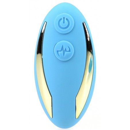 Cockring Vibrant + Stimulateur Clitoridien Bleu - Shark - Télécommandé - Waterproof - Rechargeable - 8,5 / Ø 2,9 Cm - Generique