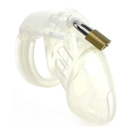 Cage De Chasteté CB Clear - 5 Anneaux - Eléments De Calage Et Cadenas - ABS Transparent - 6,5 Cm / Ø 3,5 Cm - Generique