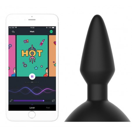 Plug Anal A Ventouse Vibrant - Equinox Noir - Connecté - Rechargeable - Waterproof - 9 cm / Ø 3,5 cm - Magic Motion