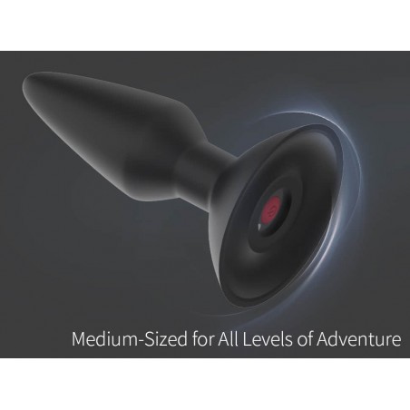 Plug Anal A Ventouse Vibrant - Equinox Noir - Connecté - Rechargeable - Waterproof - 9 cm / Ø 3,5 cm - Magic Motion