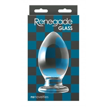 Plug Bishop Glass Transparent - Grande Largeur - Verre Thermo Réactif - Chaud / Froid - Waterproof - 12 cm / Ø 6,7 Cm - Renegade
