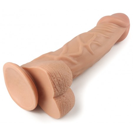 Gode Ventouse Ou Harnais Fabian - Avec Testicules - Chair - Flexible Et Réaliste - 22,5 cm / Ø 4,7 cm - Lovetoy