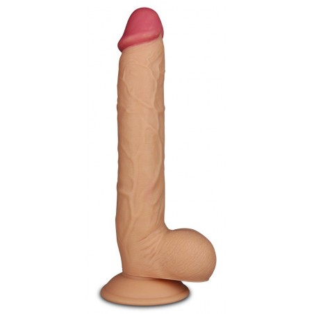 Gode Ventouse Ou Harnais Legendary XXL - Avec Testicules - Chair - Souple Et Réaliste - 25 cm / Ø 4,5 cm - Lovetoy