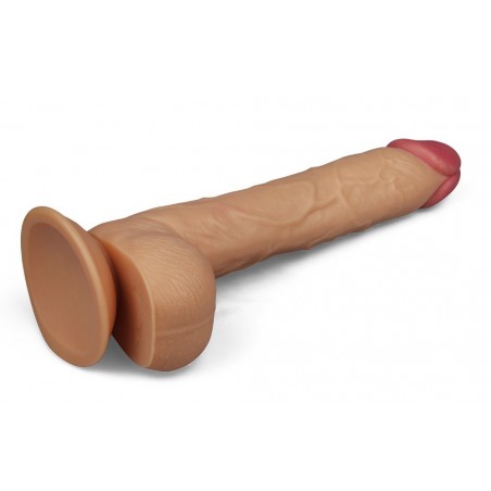 Gode Ventouse Ou Harnais Legendary XXL - Avec Testicules - Chair - Souple Et Réaliste - 25 cm / Ø 4,5 cm - Lovetoy